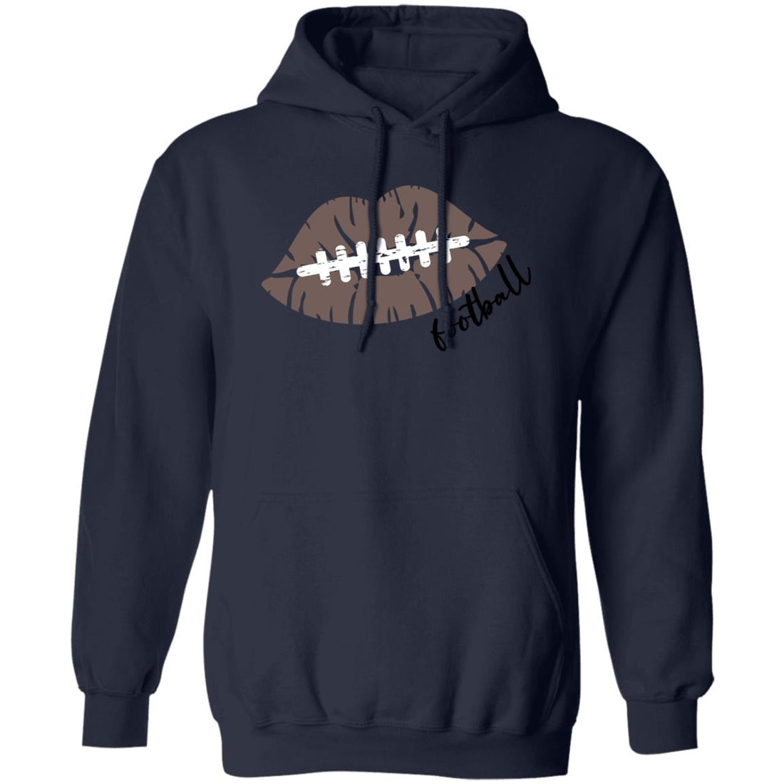 Football Kiss Pullover Hoodie - Sweatshirts - Positively Sassy - Football Kiss Pullover Hoodie