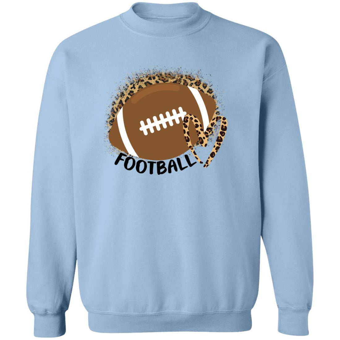 Football Leopard Love Crewneck Pullover Sweatshirt - Sweatshirts - Positively Sassy - Football Leopard Love Crewneck Pullover Sweatshirt