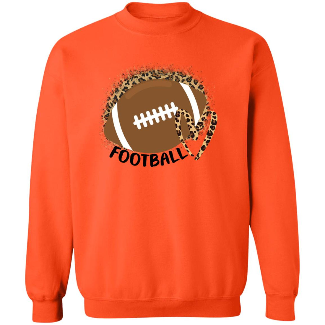 Football Leopard Love Crewneck Pullover Sweatshirt - Sweatshirts - Positively Sassy - Football Leopard Love Crewneck Pullover Sweatshirt