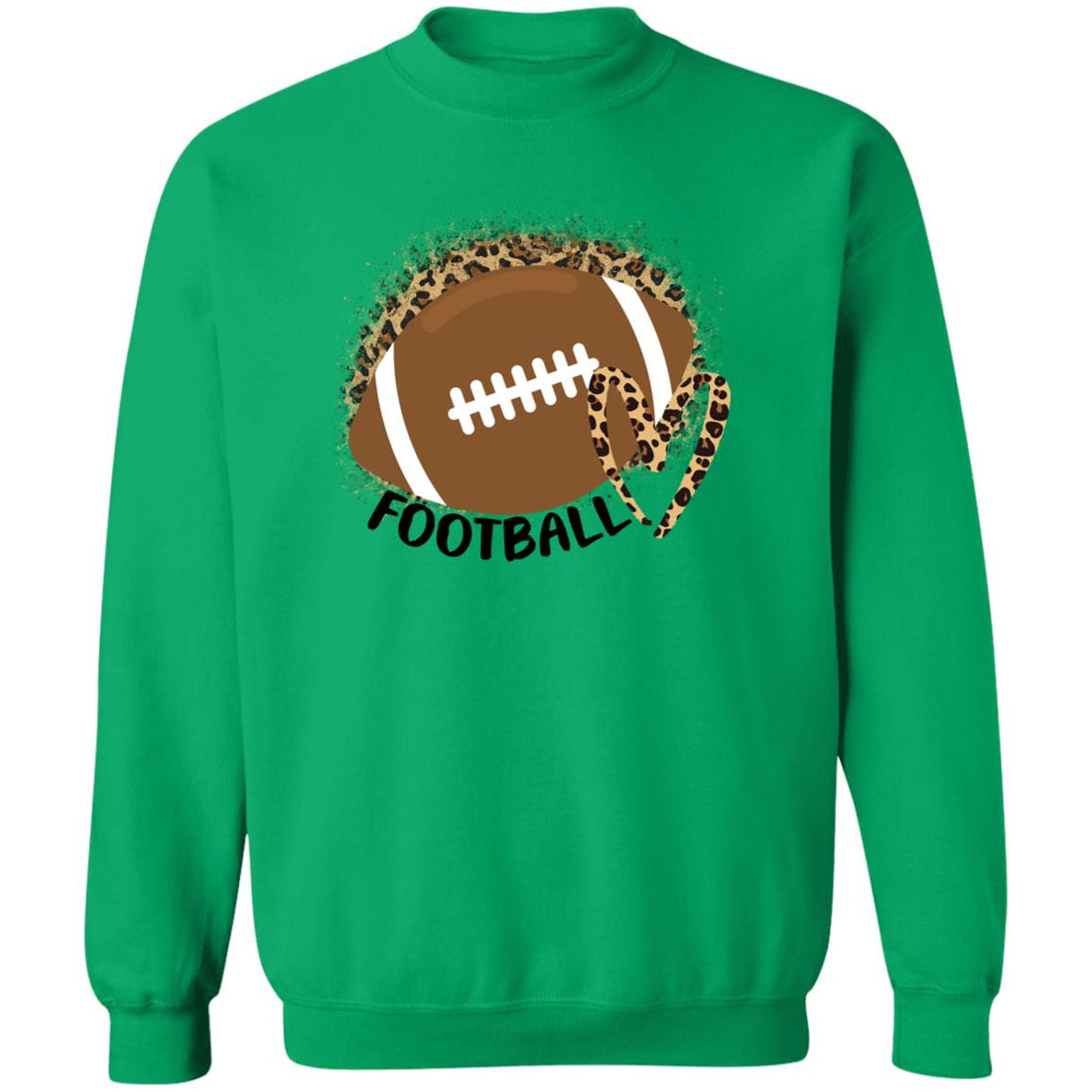 Football Leopard Love Crewneck Pullover Sweatshirt - Sweatshirts - Positively Sassy - Football Leopard Love Crewneck Pullover Sweatshirt