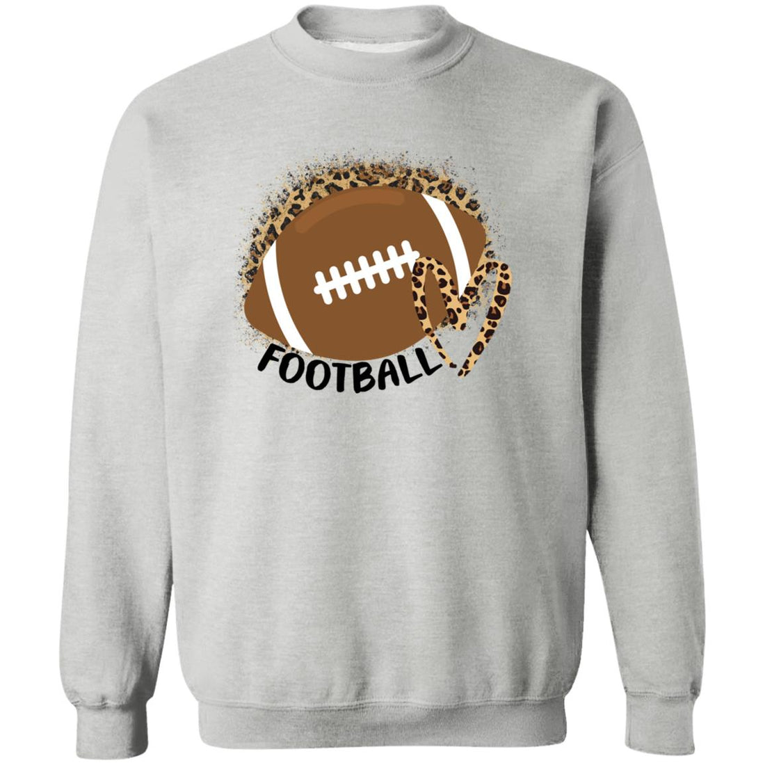 Football Leopard Love Crewneck Pullover Sweatshirt - Sweatshirts - Positively Sassy - Football Leopard Love Crewneck Pullover Sweatshirt