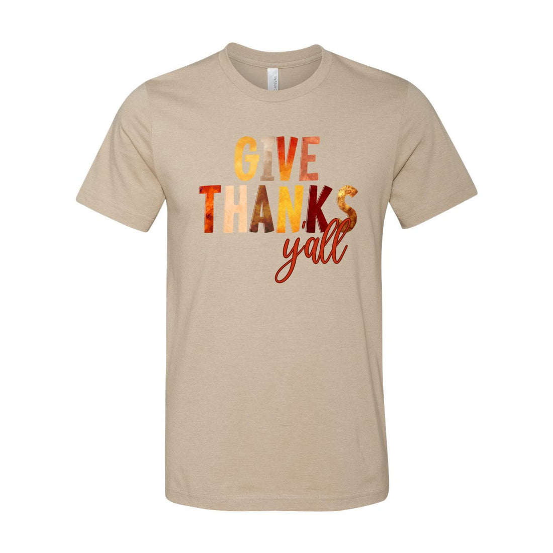 Give Thanks Y'all Short Sleeve Jersey Tee - T-Shirts - Positively Sassy - Give Thanks Y'all Short Sleeve Jersey Tee