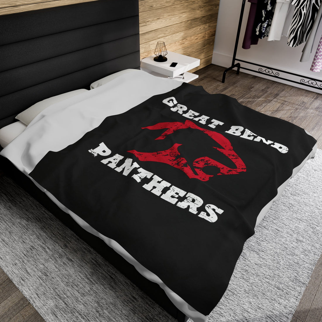 Great Bend Panthers Velveteen Plush Blanket - All Over Prints - Positively Sassy - Great Bend Panthers Velveteen Plush Blanket