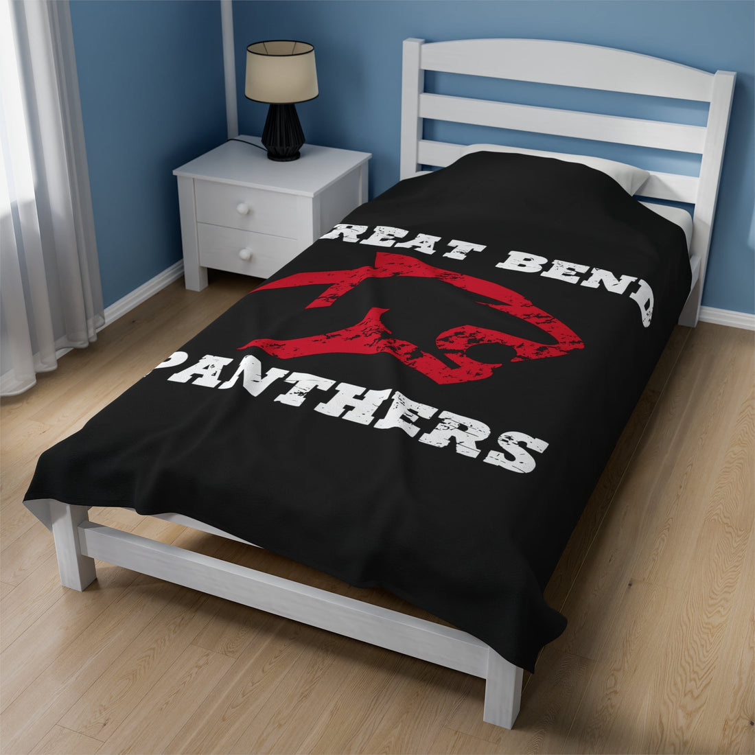Great Bend Panthers Velveteen Plush Blanket - All Over Prints - Positively Sassy - Great Bend Panthers Velveteen Plush Blanket