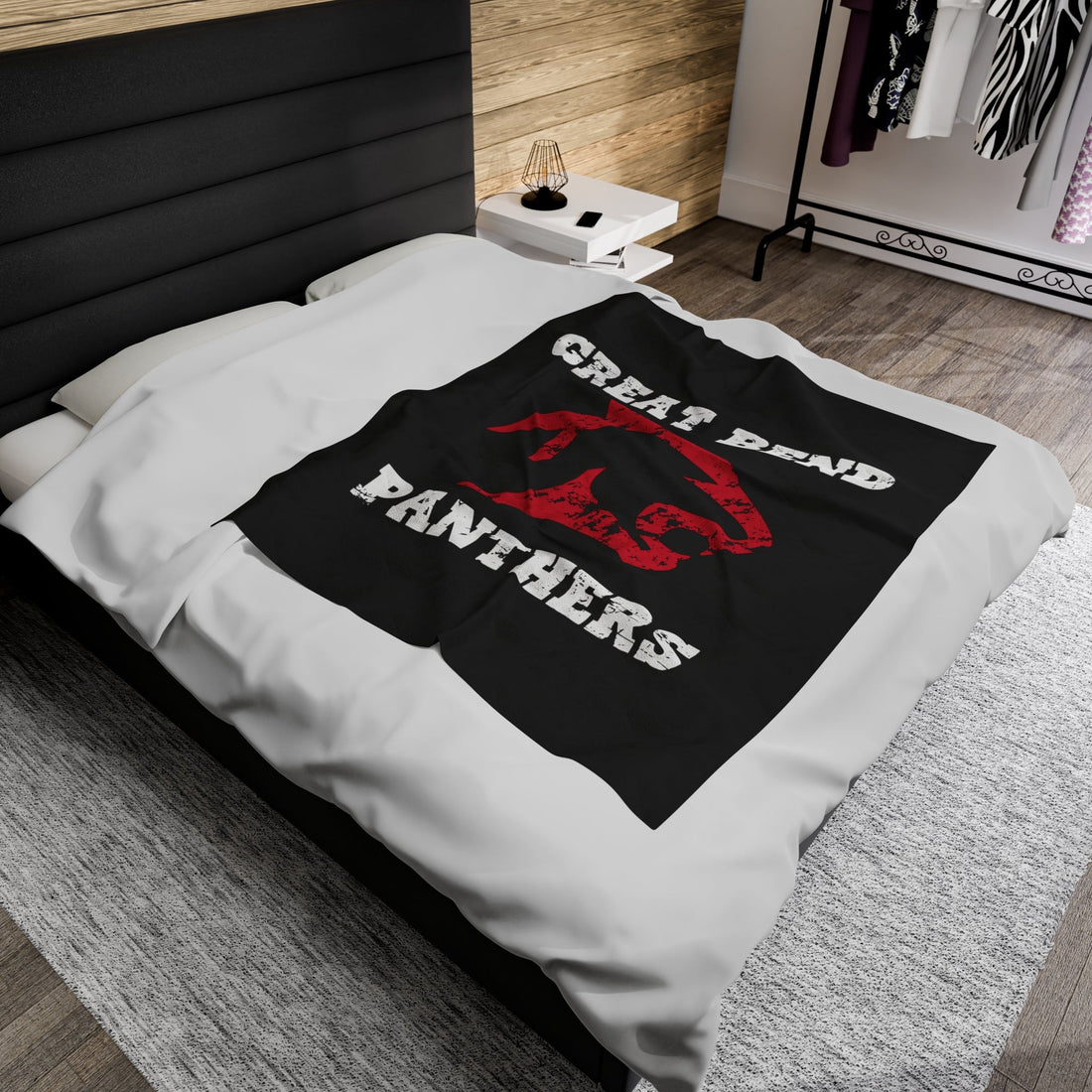 Great Bend Panthers Velveteen Plush Blanket - All Over Prints - Positively Sassy - Great Bend Panthers Velveteen Plush Blanket