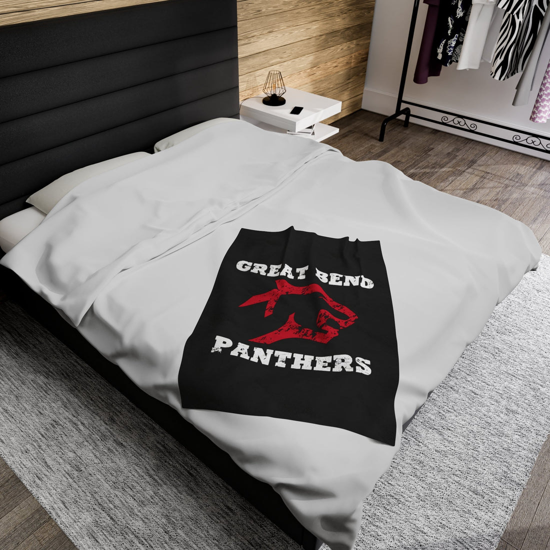 Great Bend Panthers Velveteen Plush Blanket - All Over Prints - Positively Sassy - Great Bend Panthers Velveteen Plush Blanket