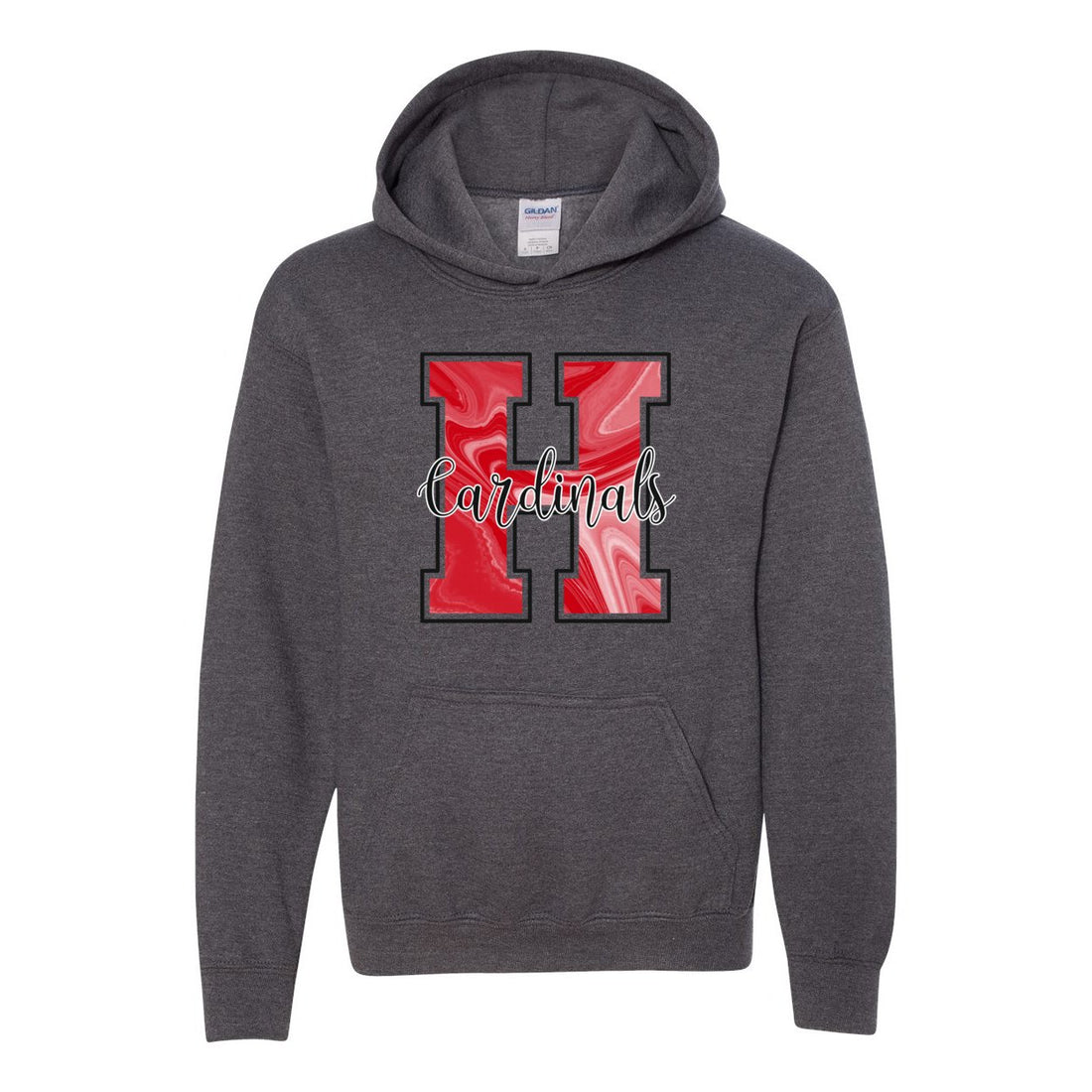 H Cardinals Youth Hooded Sweatshirt - Sweaters/Hoodies - Positively Sassy - H Cardinals Youth Hooded Sweatshirt