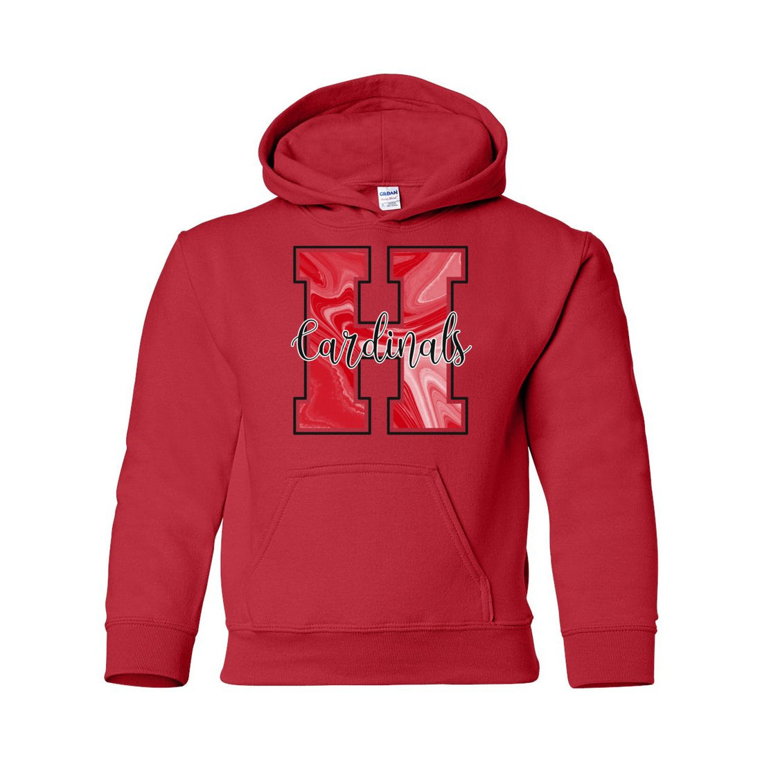 H Cardinals Youth Hooded Sweatshirt - Sweaters/Hoodies - Positively Sassy - H Cardinals Youth Hooded Sweatshirt