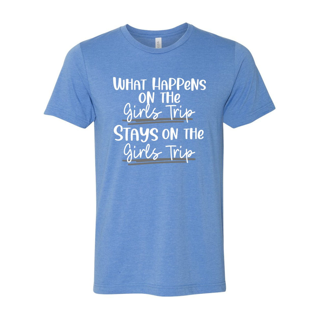 Happens On Girls Trip Short Sleeve Jersey Tee - T-Shirts - Positively Sassy - Happens On Girls Trip Short Sleeve Jersey Tee