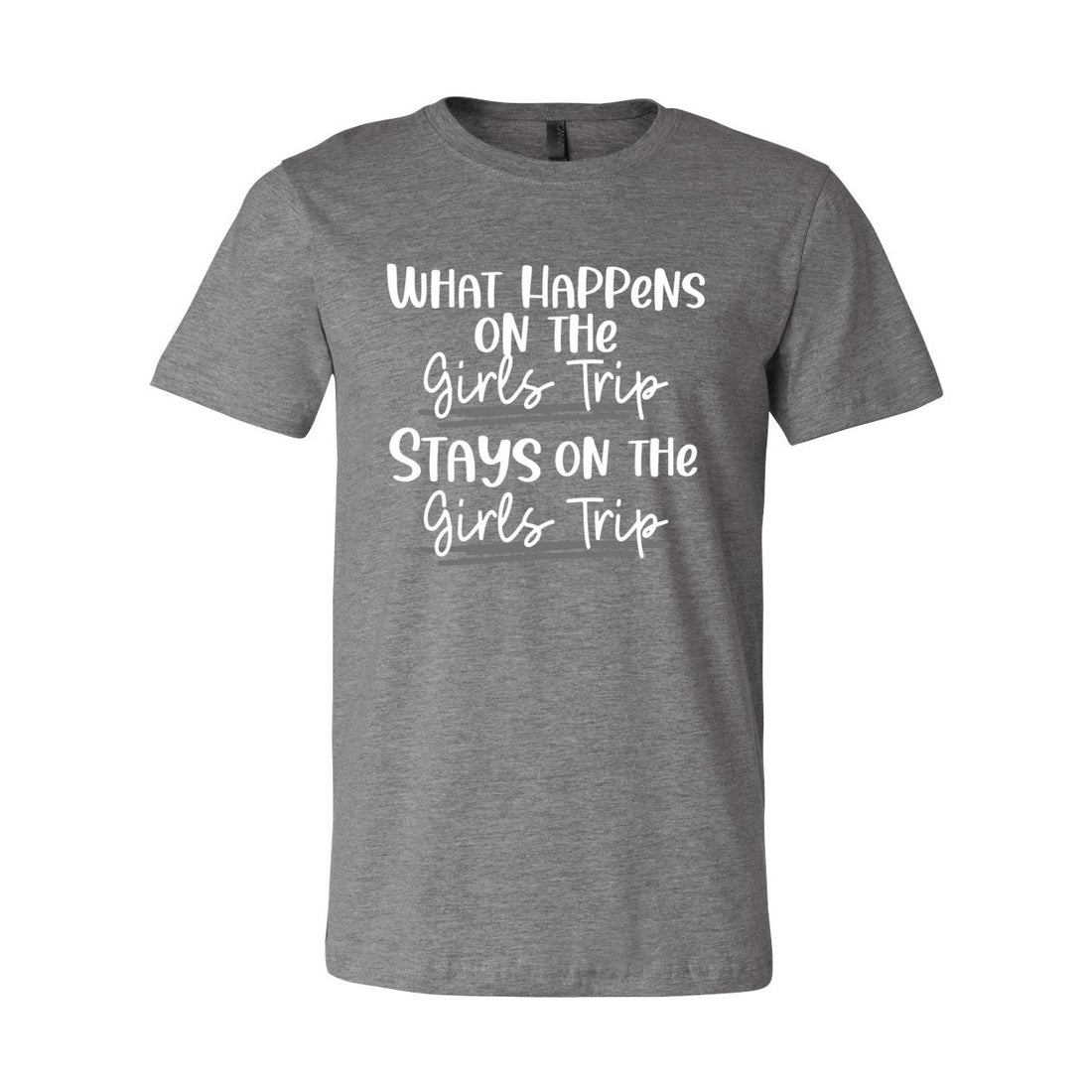 Happens On Girls Trip Short Sleeve Jersey Tee - T-Shirts - Positively Sassy - Happens On Girls Trip Short Sleeve Jersey Tee