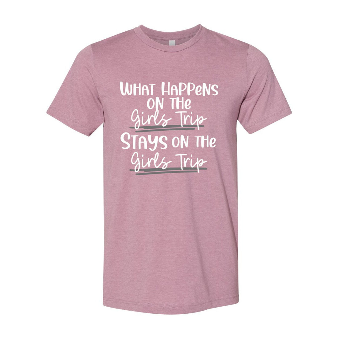 Happens On Girls Trip Short Sleeve Jersey Tee - T-Shirts - Positively Sassy - Happens On Girls Trip Short Sleeve Jersey Tee