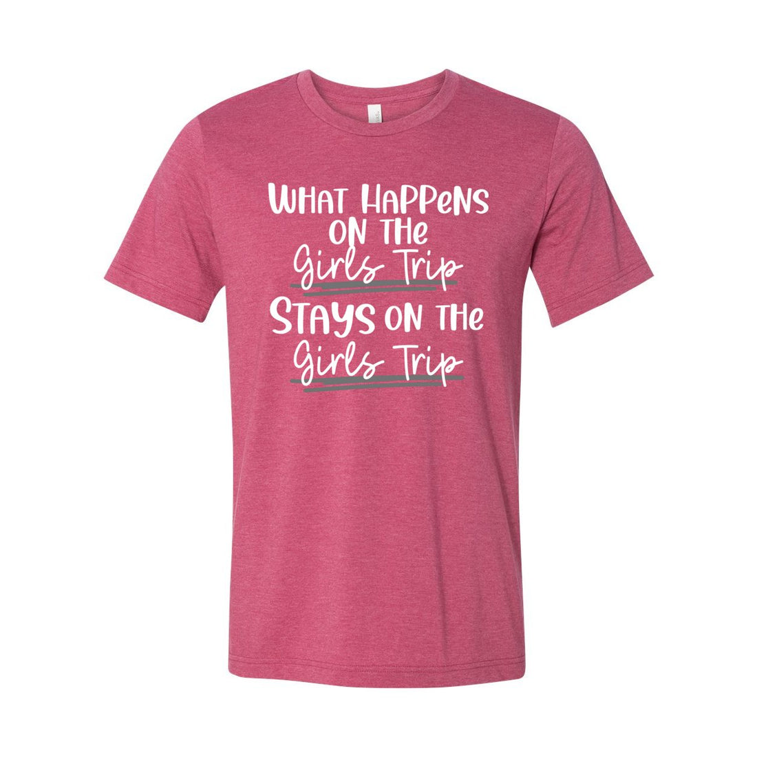 Happens On Girls Trip Short Sleeve Jersey Tee - T-Shirts - Positively Sassy - Happens On Girls Trip Short Sleeve Jersey Tee