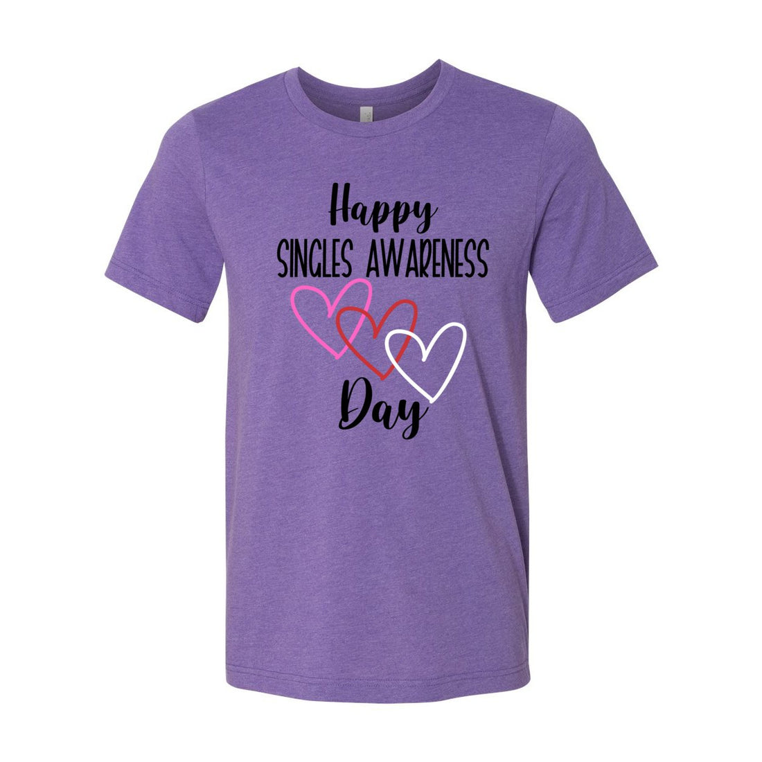 Happy Singles Awareness Day Sleeve Jersey Tee - T-Shirts - Positively Sassy - Happy Singles Awareness Day Sleeve Jersey Tee