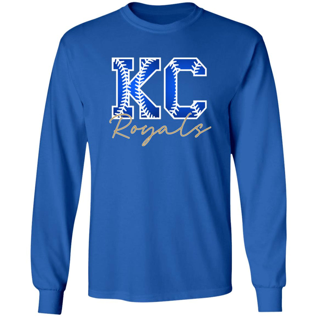 KC Baseball LS Ultra Cotton T-Shirt - T-Shirts - Positively Sassy - KC Baseball LS Ultra Cotton T-Shirt