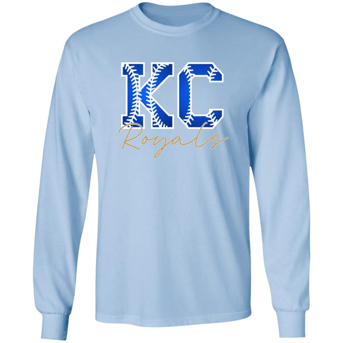 KC Baseball LS Ultra Cotton T-Shirt - T-Shirts - Positively Sassy - KC Baseball LS Ultra Cotton T-Shirt