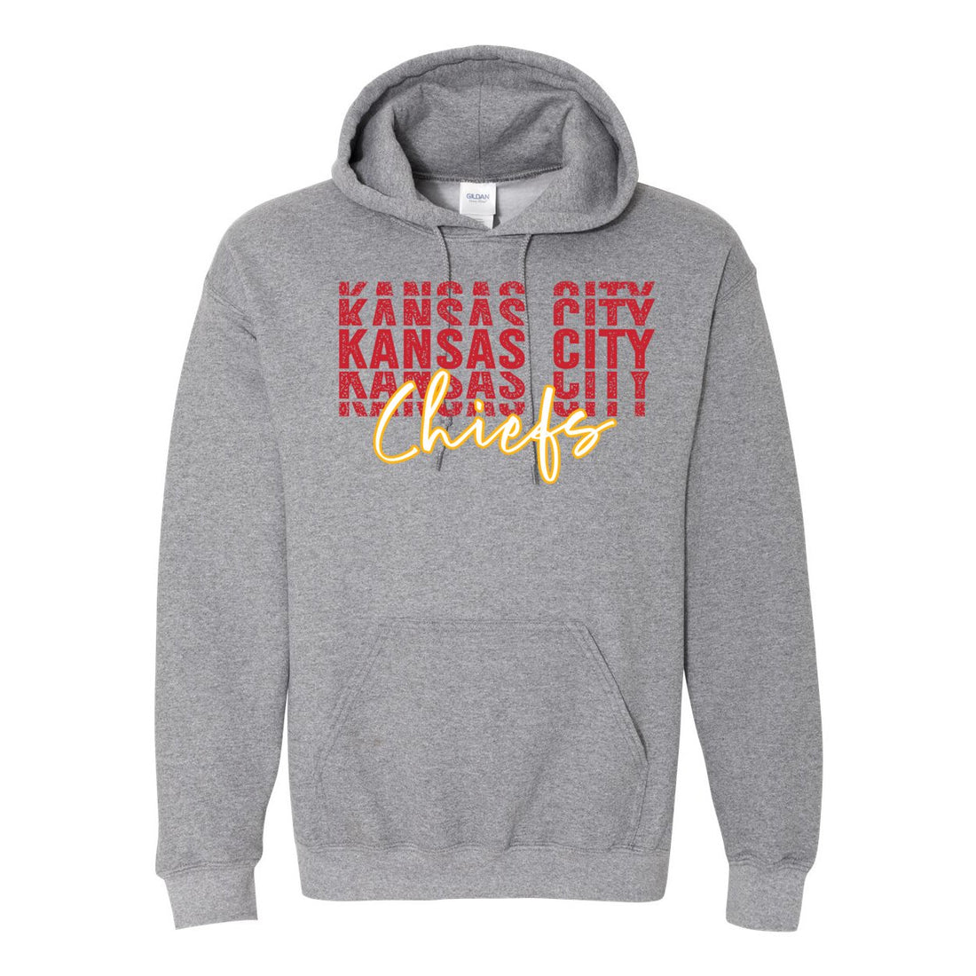 KC Mirror Chiefs Hooded Sweatshirt - Sweaters/Hoodies - Positively Sassy - KC Mirror Chiefs Hooded Sweatshirt