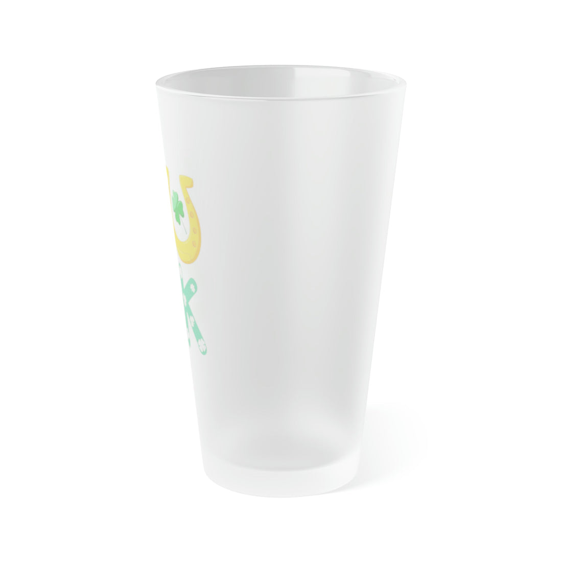 LUCK of the Shamrock Frosted Pint Glass, 16oz - Mug - Positively Sassy - LUCK of the Shamrock Frosted Pint Glass, 16oz