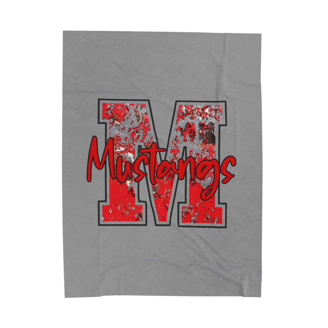 M Mustangs Velveteen Plush Blanket - All Over Prints - Positively Sassy - M Mustangs Velveteen Plush Blanket