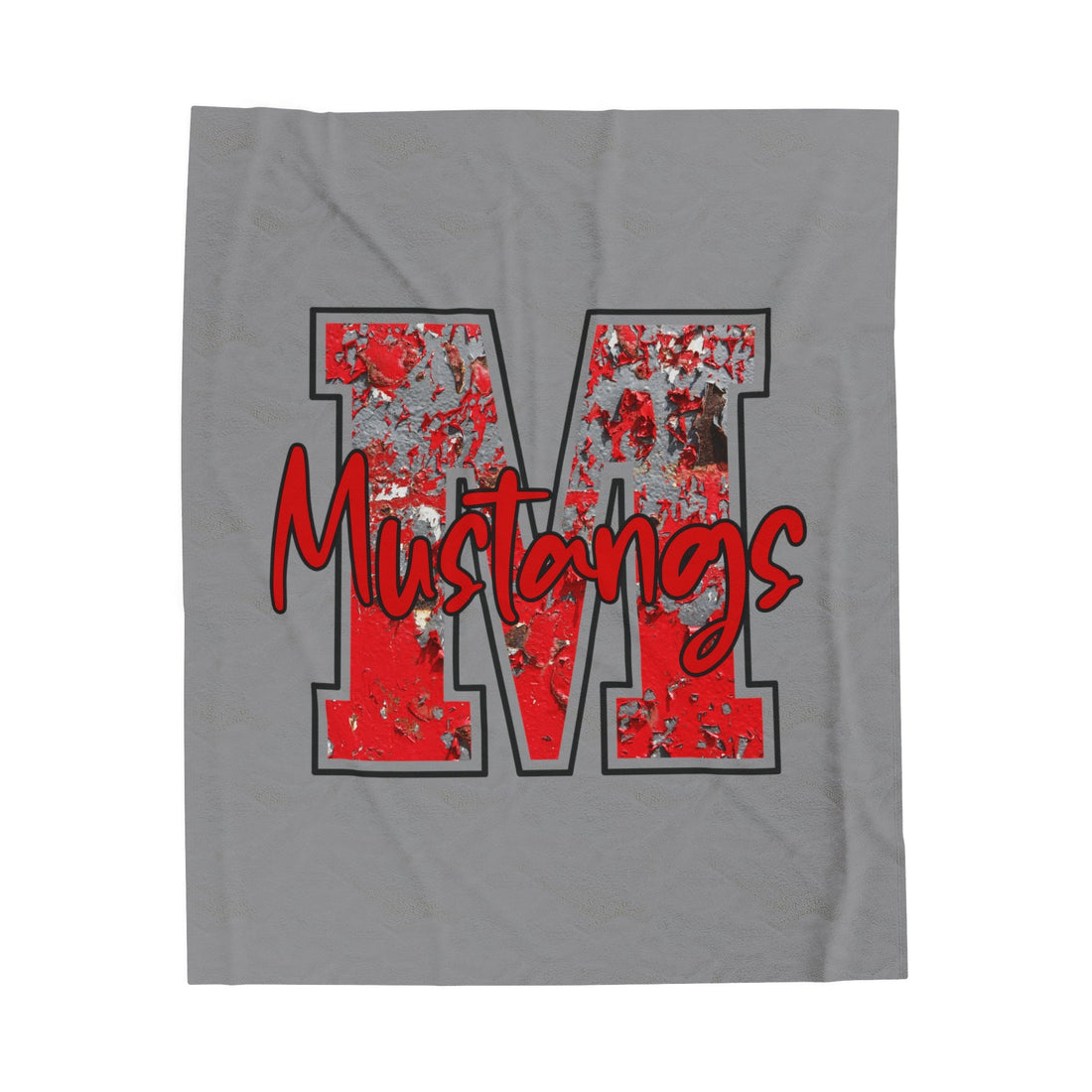 M Mustangs Velveteen Plush Blanket - All Over Prints - Positively Sassy - M Mustangs Velveteen Plush Blanket