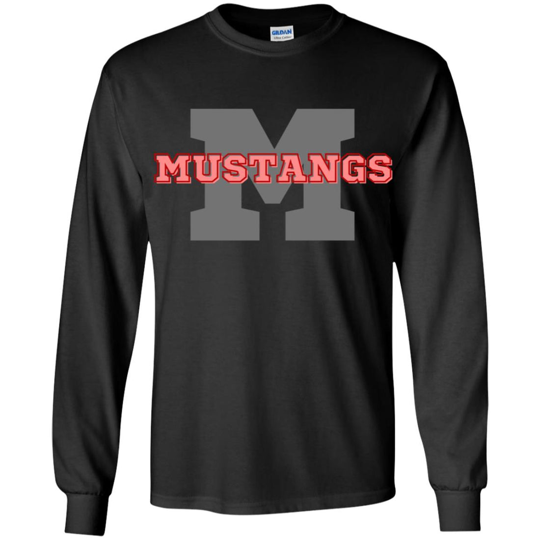 M Mustangs Youth LS T-Shirt - T-Shirts - Positively Sassy - M Mustangs Youth LS T-Shirt