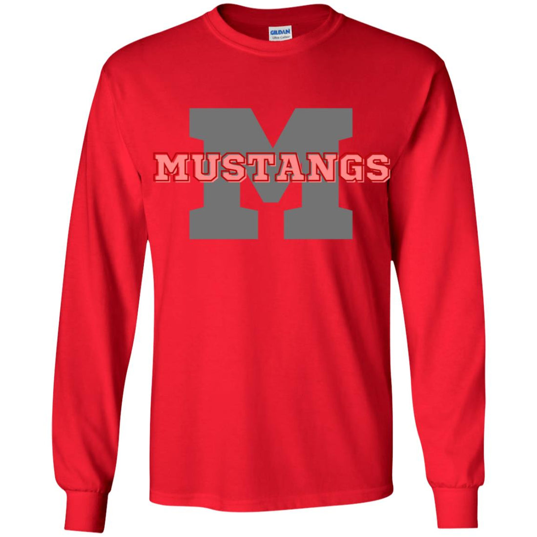 M Mustangs Youth LS T-Shirt - T-Shirts - Positively Sassy - M Mustangs Youth LS T-Shirt