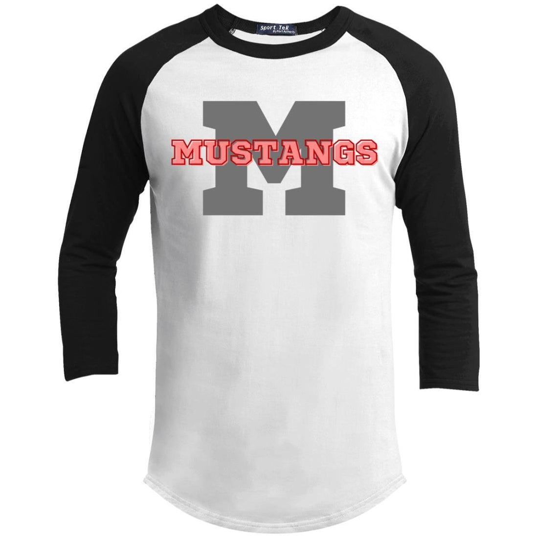 M-Mustangs YT200 Youth 3/4 Raglan Sleeve Shirt - T-Shirts - Positively Sassy - M-Mustangs YT200 Youth 3/4 Raglan Sleeve Shirt