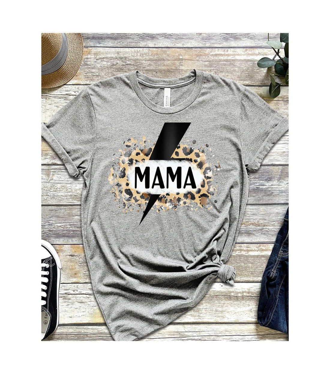 Mama Lighting Bolt Short Sleeve Jersey Tee - T-Shirts - Positively Sassy - Mama Lighting Bolt Short Sleeve Jersey Tee