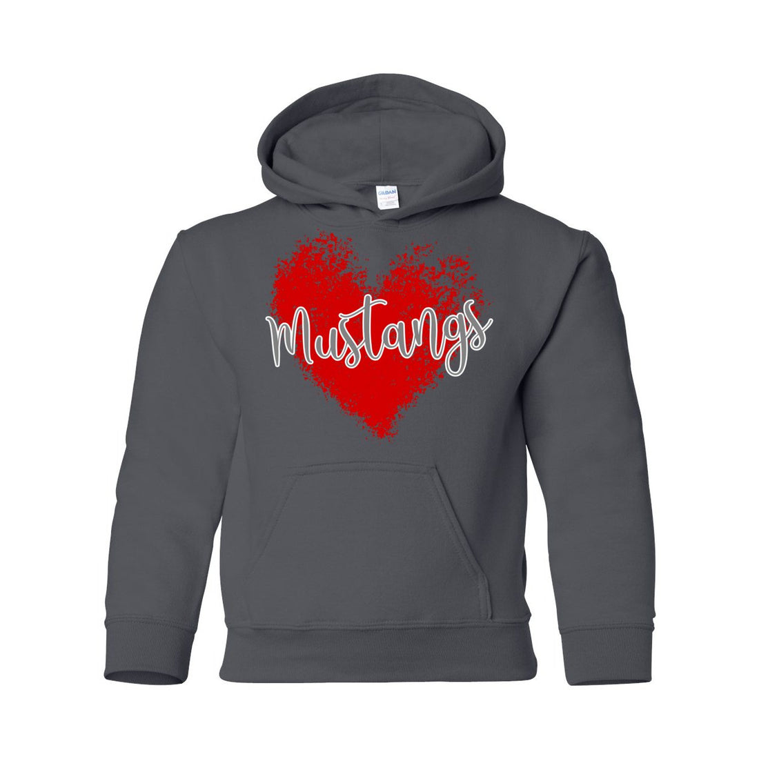 Mustang Love Youth Hooded Sweatshirt - Sweaters/Hoodies - Positively Sassy - Mustang Love Youth Hooded Sweatshirt