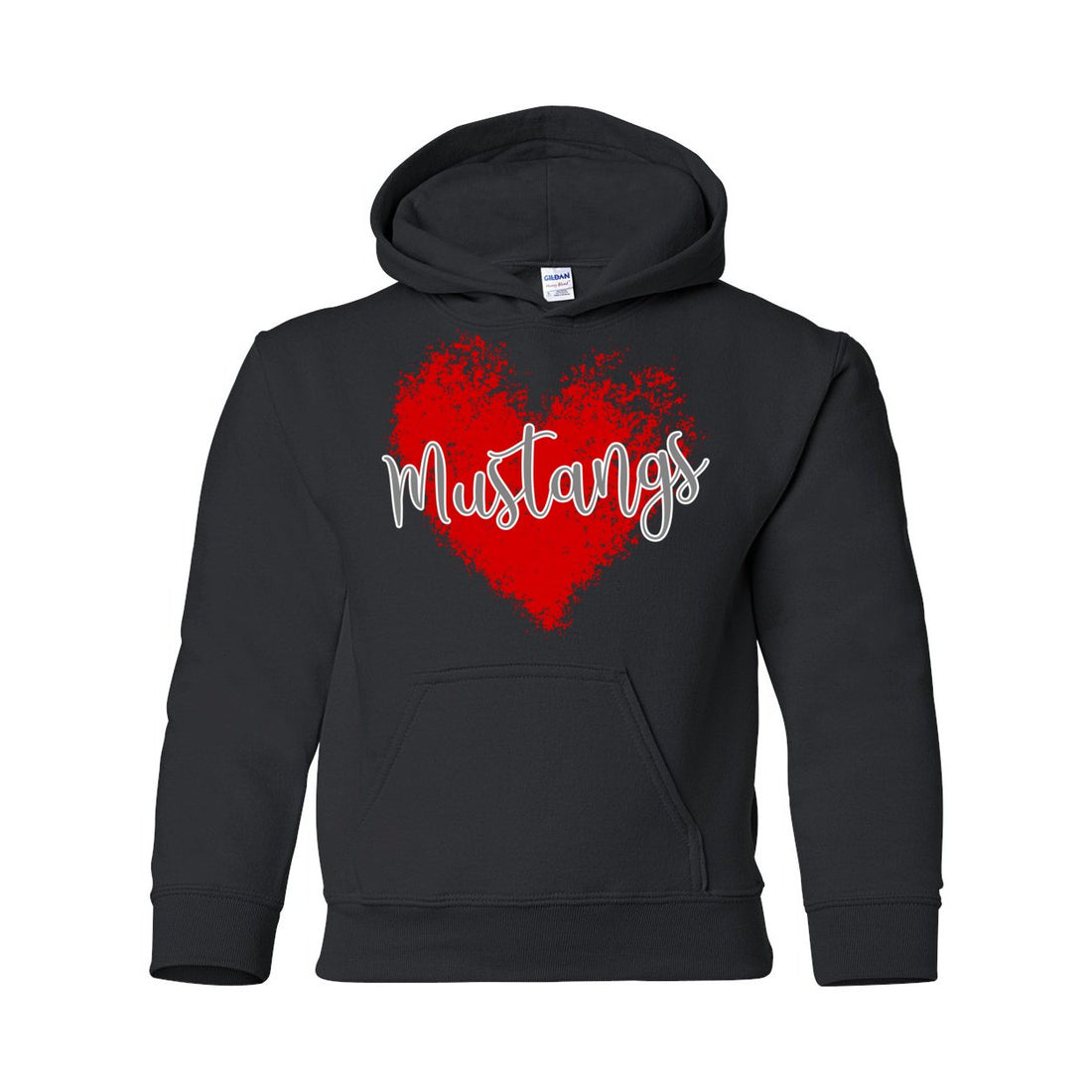 Mustang Love Youth Hooded Sweatshirt - Sweaters/Hoodies - Positively Sassy - Mustang Love Youth Hooded Sweatshirt