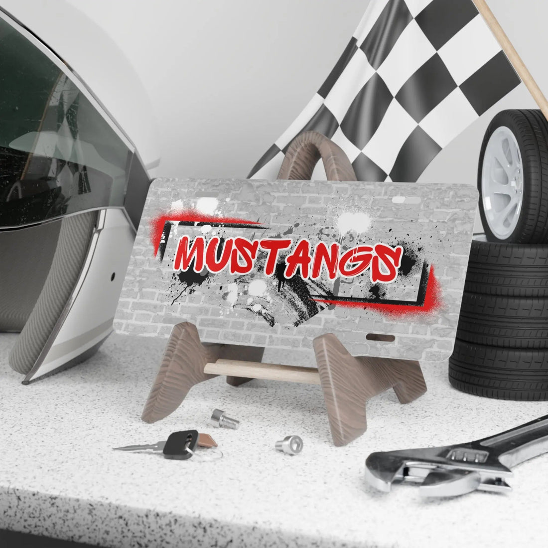 Mustangs Graffiti License Plate - Accessories - Positively Sassy - Mustangs Graffiti License Plate