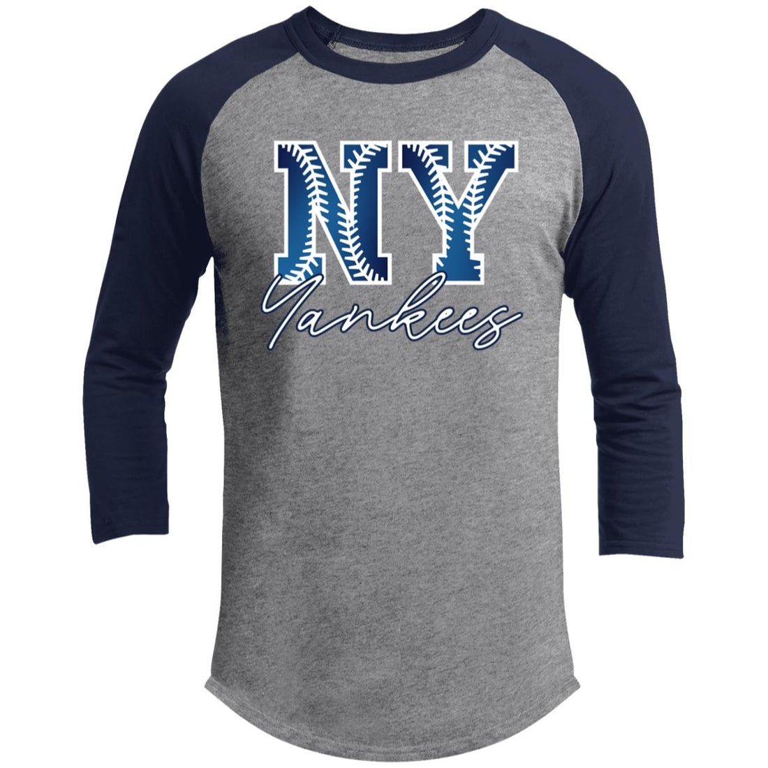 NY Yankees Raglan Sleeve Shirt - T-Shirts - Positively Sassy - NY Yankees Raglan Sleeve Shirt