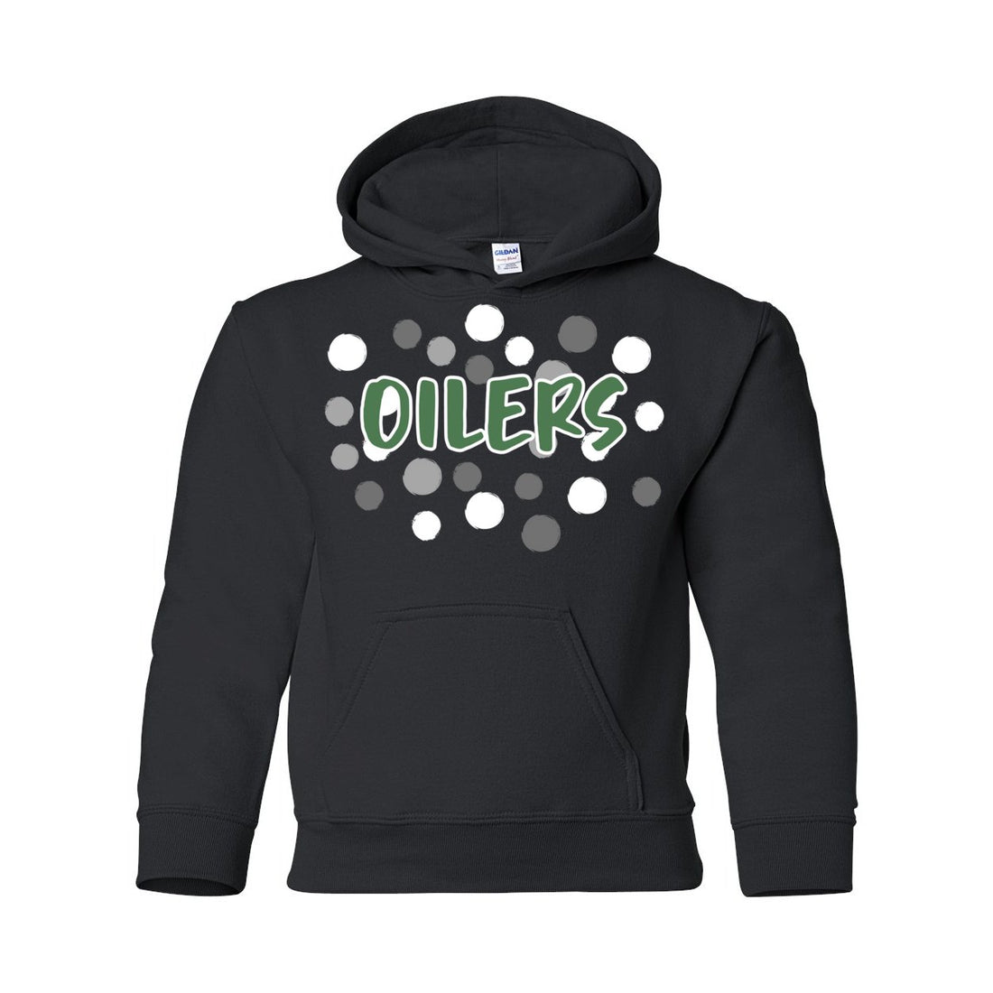 Oiler Dots Youth Hooded Sweatshirt - Sweaters/Hoodies - Positively Sassy - Oiler Dots Youth Hooded Sweatshirt