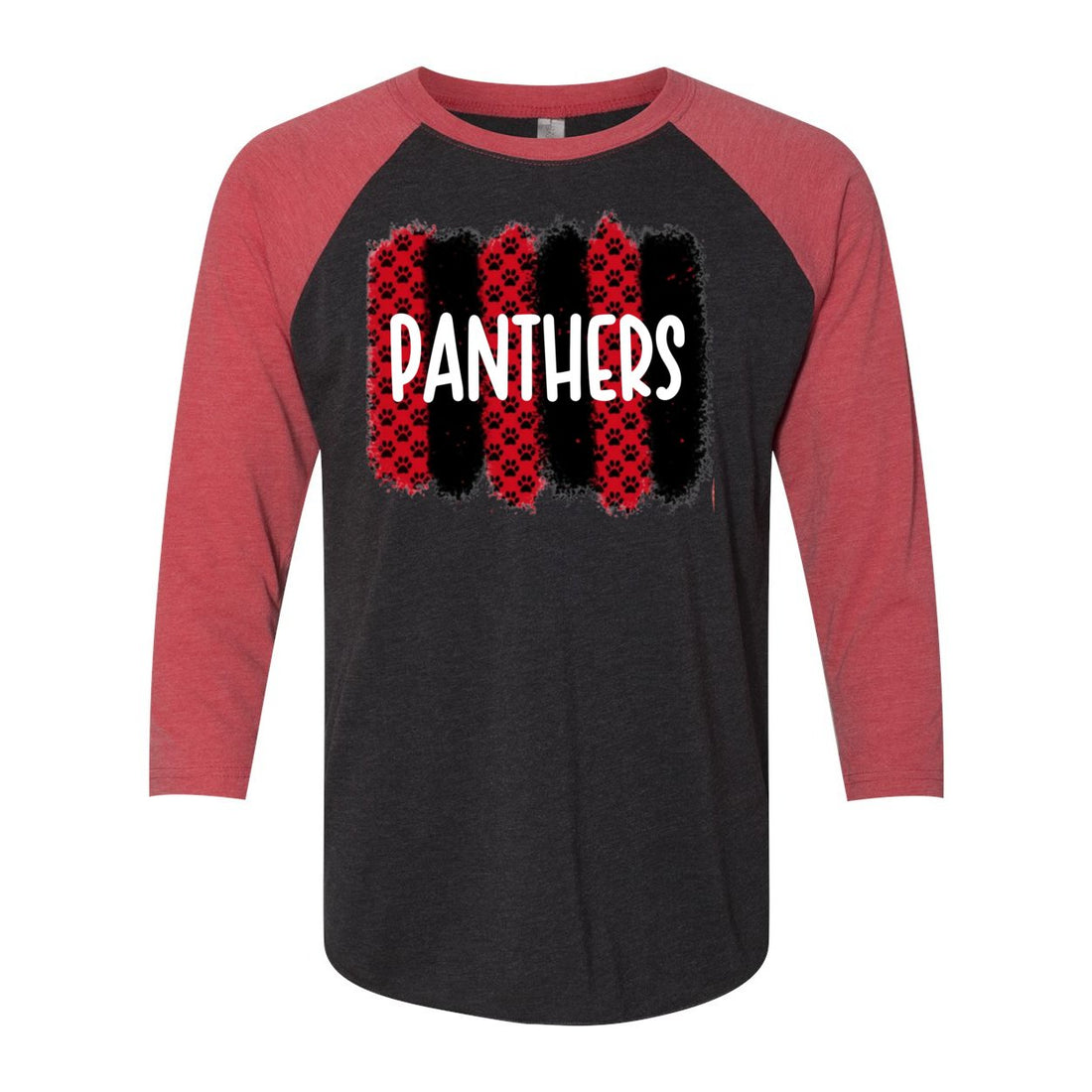 Panthers Paw 3/4 Sleeve Baseball Raglan Tee - T-Shirts - Positively Sassy - Panthers Paw 3/4 Sleeve Baseball Raglan Tee