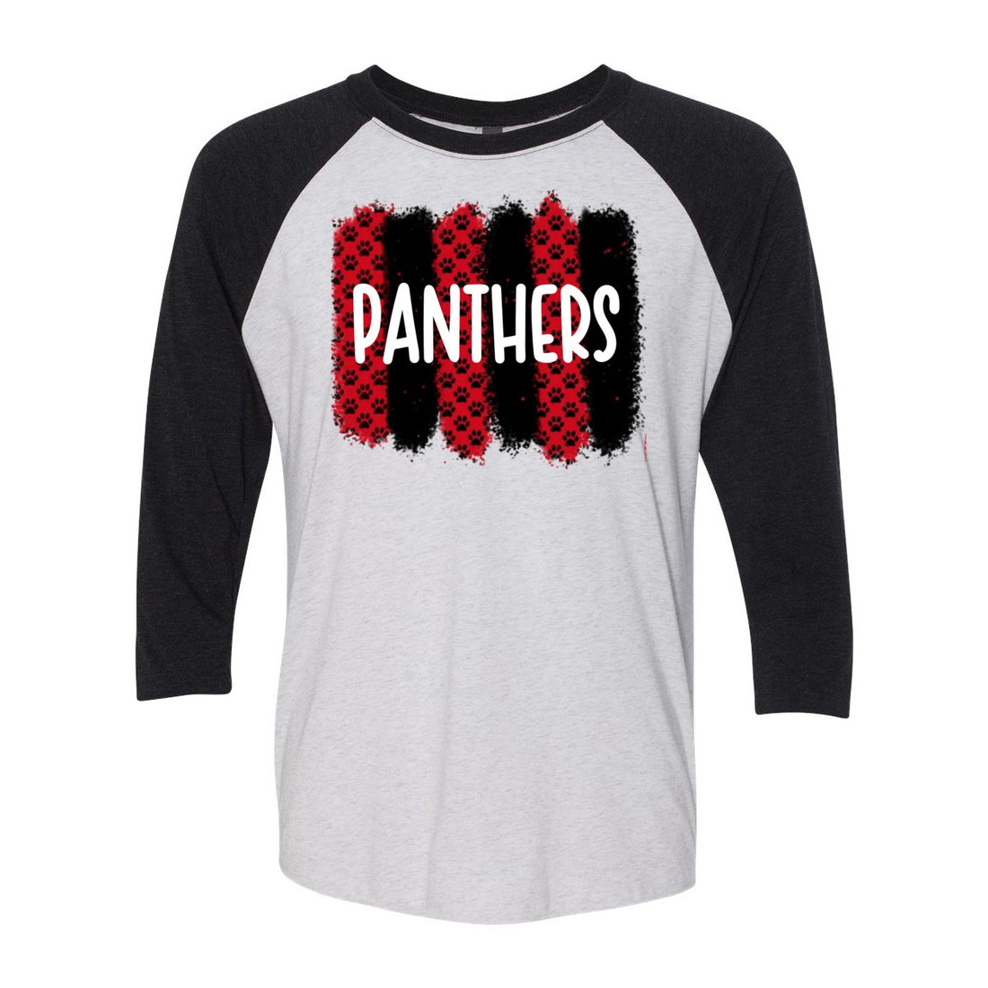 Panthers Paw 3/4 Sleeve Baseball Raglan Tee - T-Shirts - Positively Sassy - Panthers Paw 3/4 Sleeve Baseball Raglan Tee