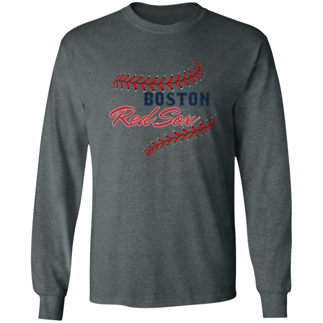 Red Sox Stitches LS T-Shirt - T-Shirts - Positively Sassy - Red Sox Stitches LS T-Shirt