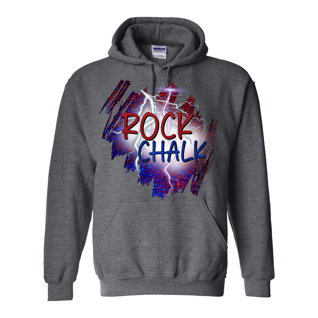 Rock Chalk Lightening Hooded Sweatshirt - Sweaters/Hoodies - Positively Sassy - Rock Chalk Lightening Hooded Sweatshirt