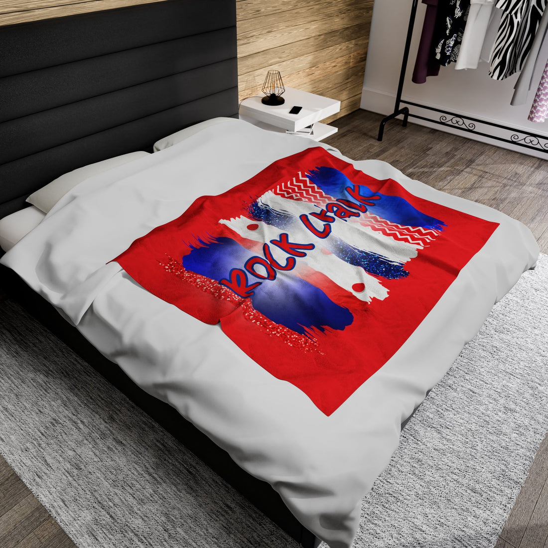 Rock Chalk Velveteen Plush Blanket - All Over Prints - Positively Sassy - Rock Chalk Velveteen Plush Blanket