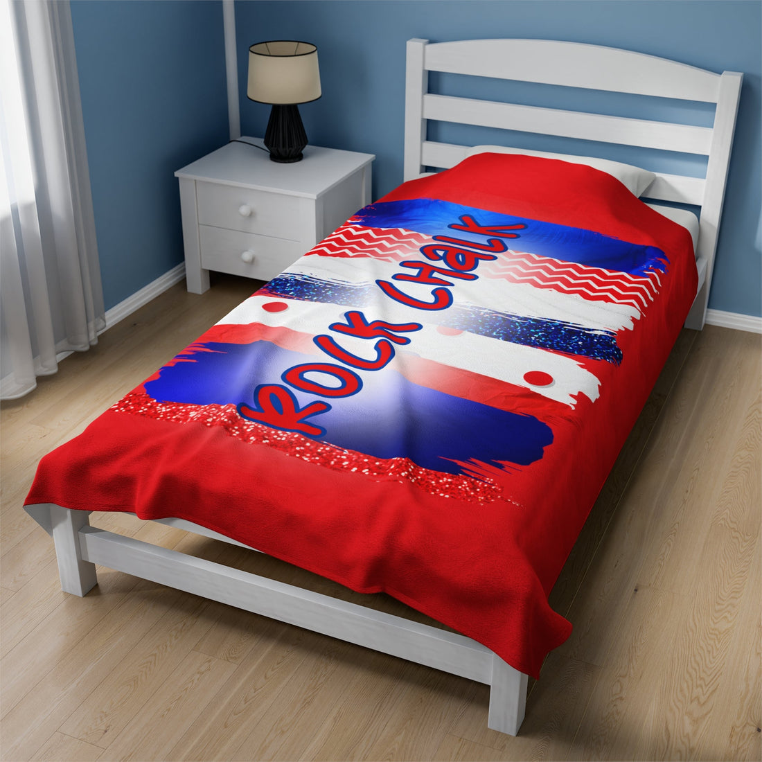 Rock Chalk Velveteen Plush Blanket - All Over Prints - Positively Sassy - Rock Chalk Velveteen Plush Blanket