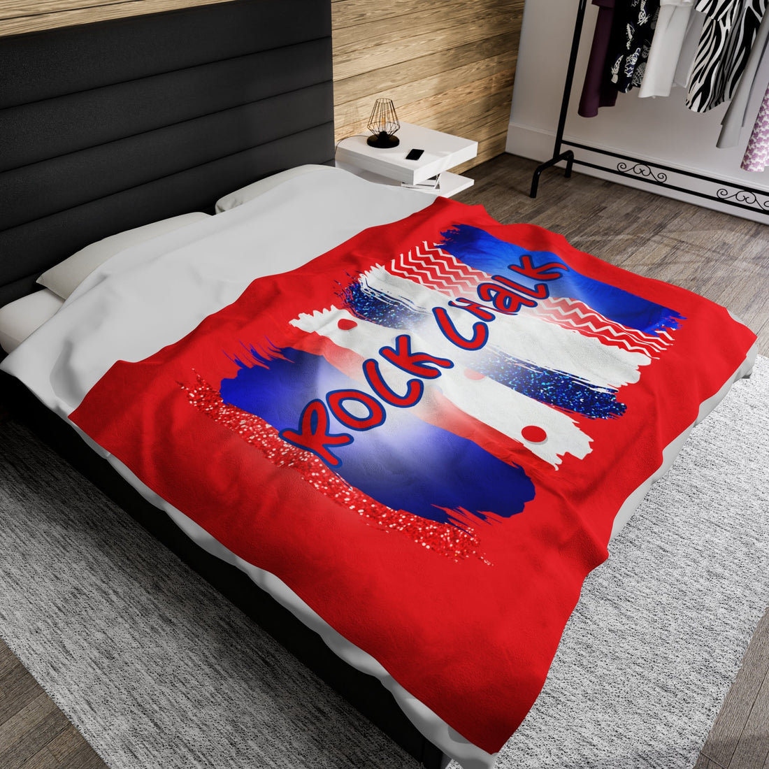 Rock Chalk Velveteen Plush Blanket - All Over Prints - Positively Sassy - Rock Chalk Velveteen Plush Blanket