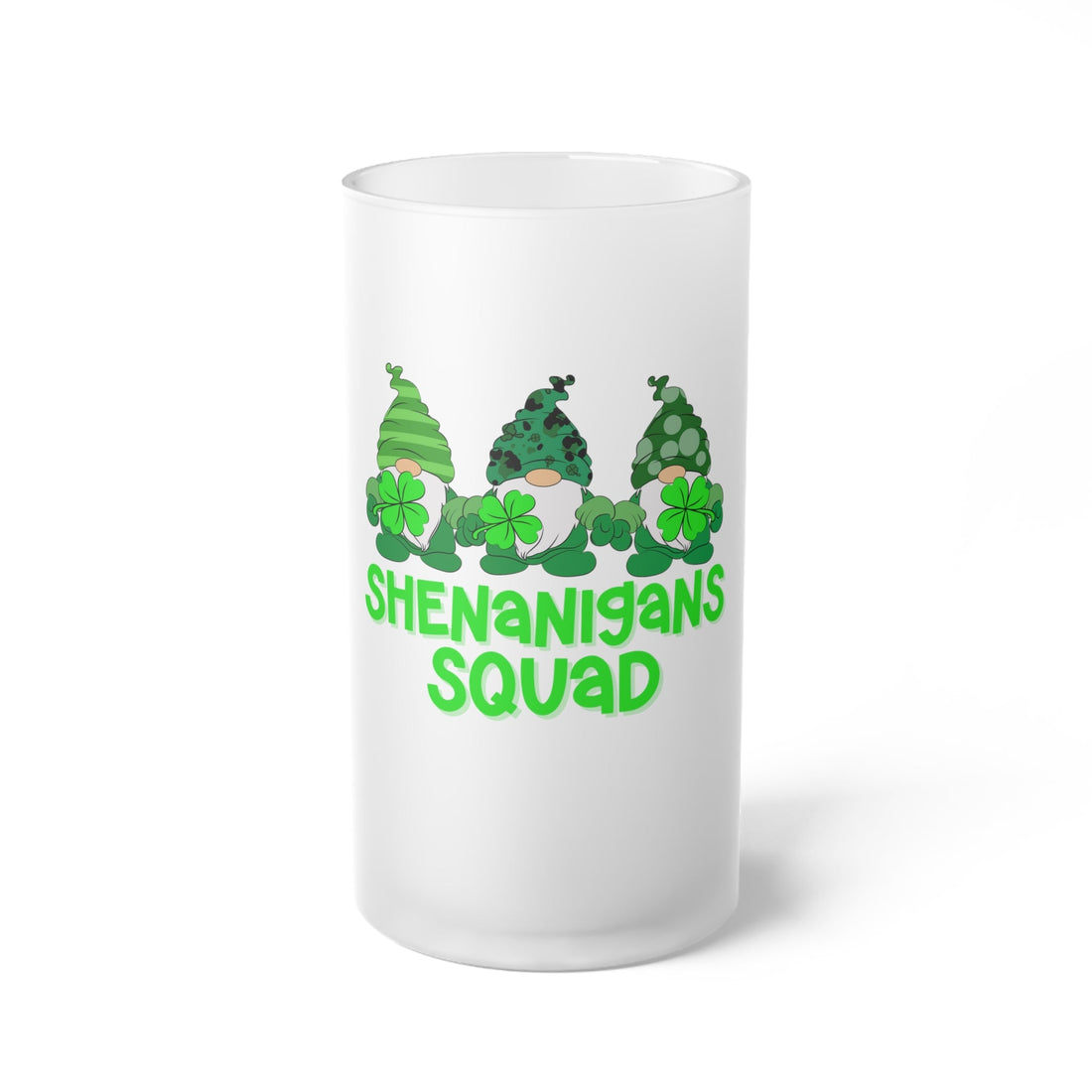 Shenanigans Squad Frosted Glass Beer Mug - Mug - Positively Sassy - Shenanigans Squad Frosted Glass Beer Mug