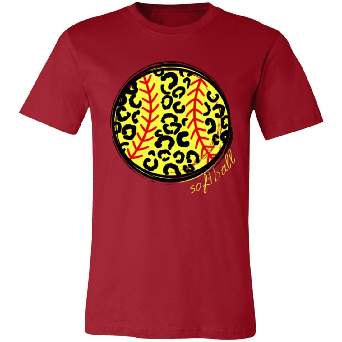 Softball Cheetah Short-Sleeve T-Shirt - T-Shirts - Positively Sassy - Softball Cheetah Short-Sleeve T-Shirt