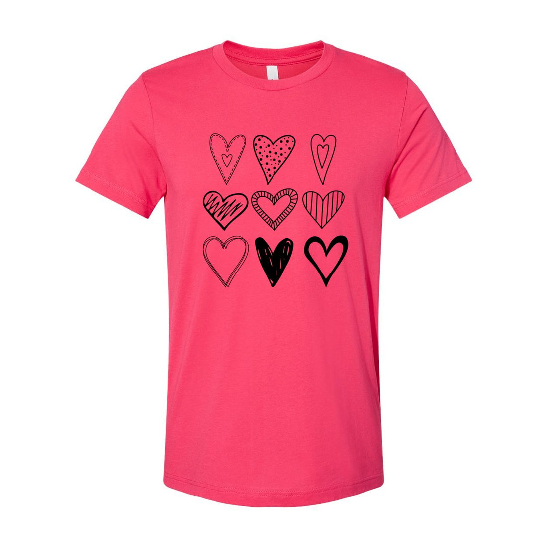 Square Hearts Love Short Sleeve Jersey Tee - T-Shirts - Positively Sassy - Square Hearts Love Short Sleeve Jersey Tee