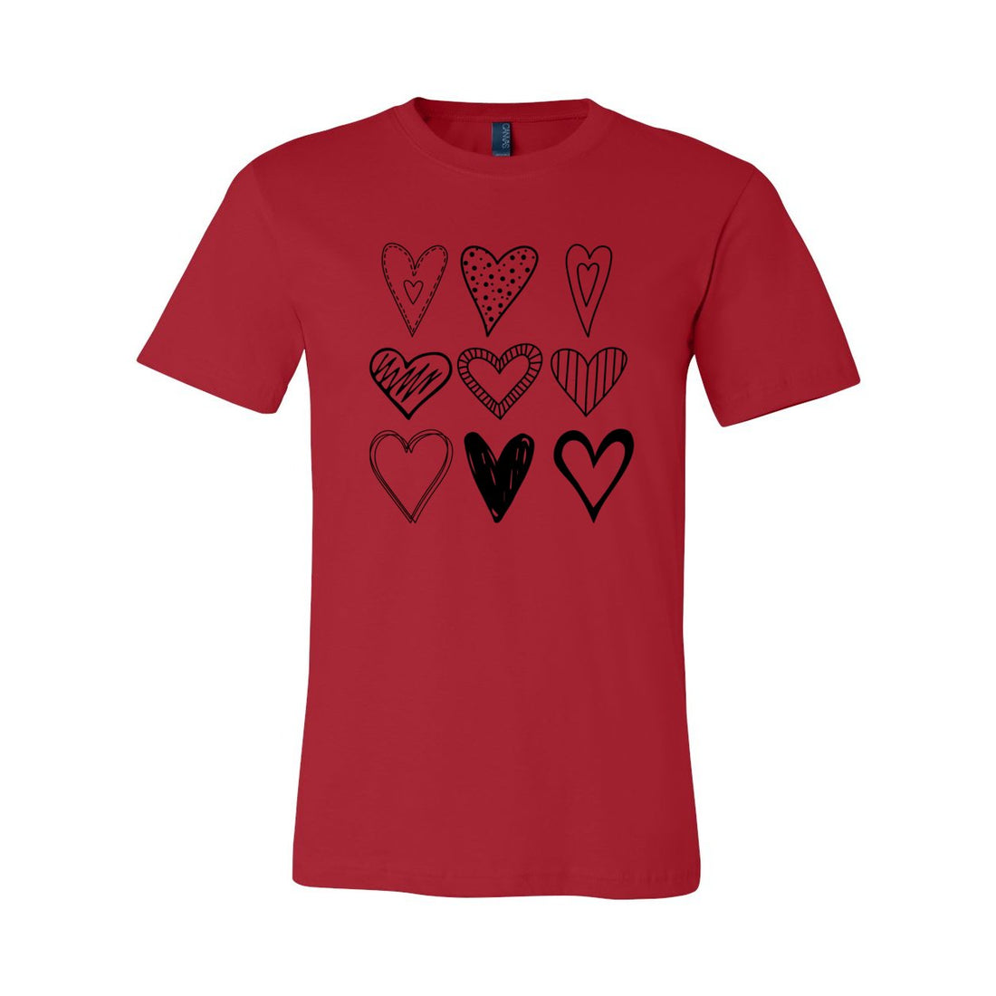 Square Hearts Love Short Sleeve Jersey Tee - T-Shirts - Positively Sassy - Square Hearts Love Short Sleeve Jersey Tee