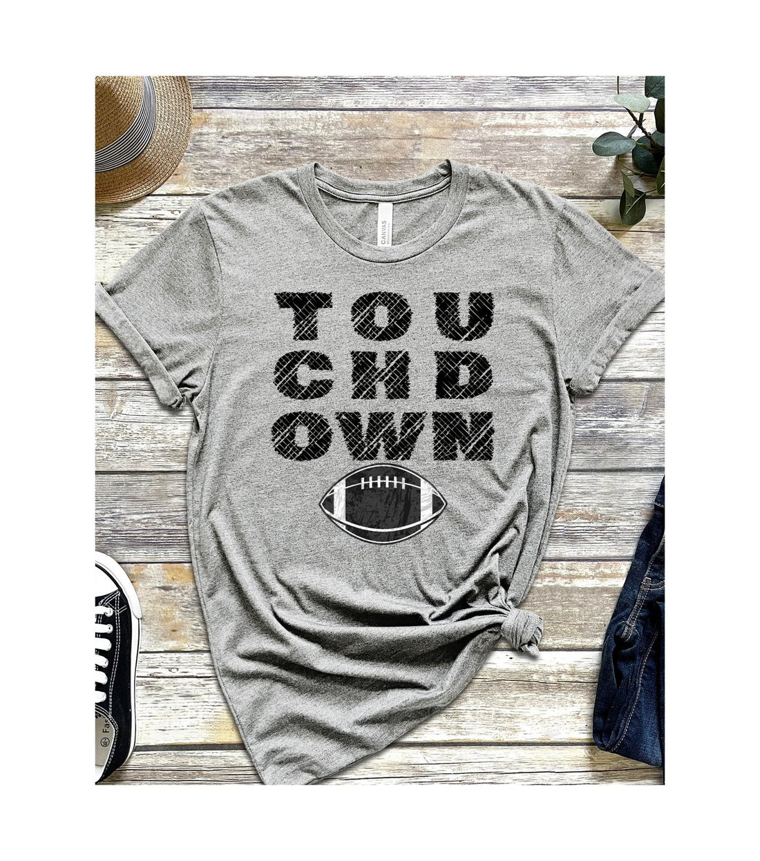 T O U C H D O W N Short-Sleeve T-Shirt - T-Shirts - Positively Sassy - T O U C H D O W N Short-Sleeve T-Shirt
