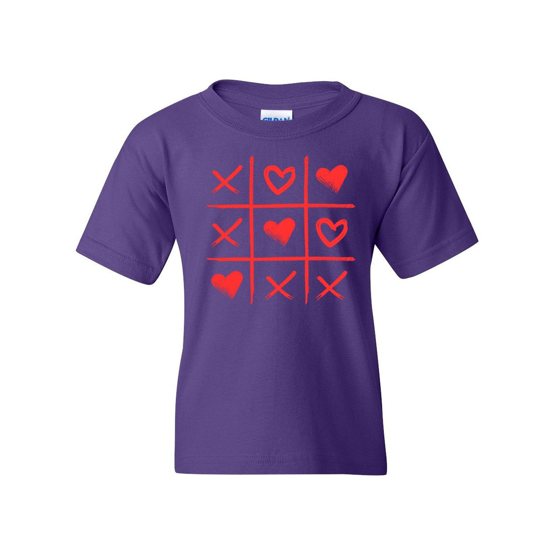 Tic Tac Toe Love Heavy Cotton™ Youth T-Shirt - T-Shirts - Positively Sassy - Tic Tac Toe Love Heavy Cotton™ Youth T-Shirt