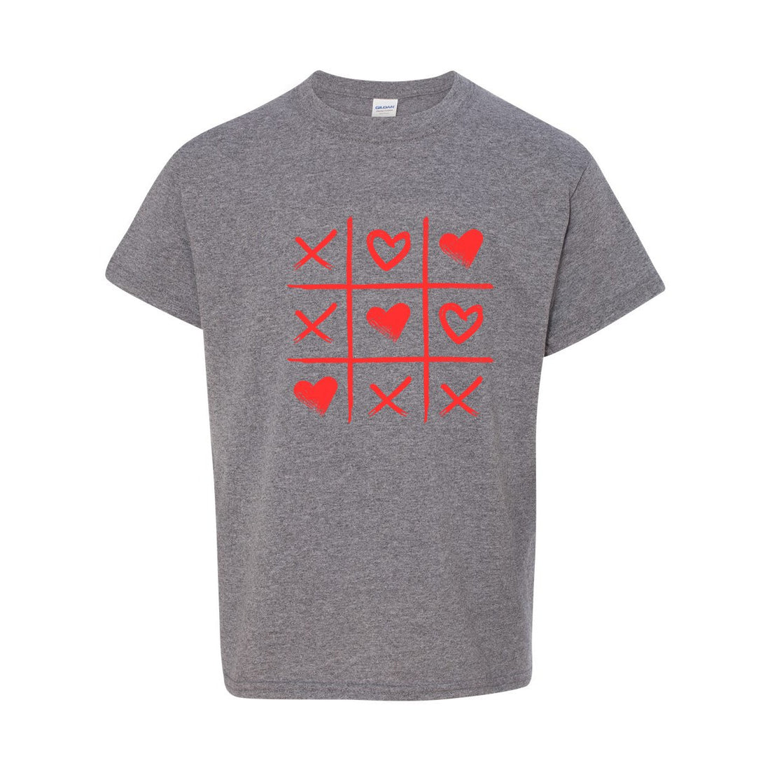 Tic Tac Toe Love Heavy Cotton™ Youth T-Shirt - T-Shirts - Positively Sassy - Tic Tac Toe Love Heavy Cotton™ Youth T-Shirt