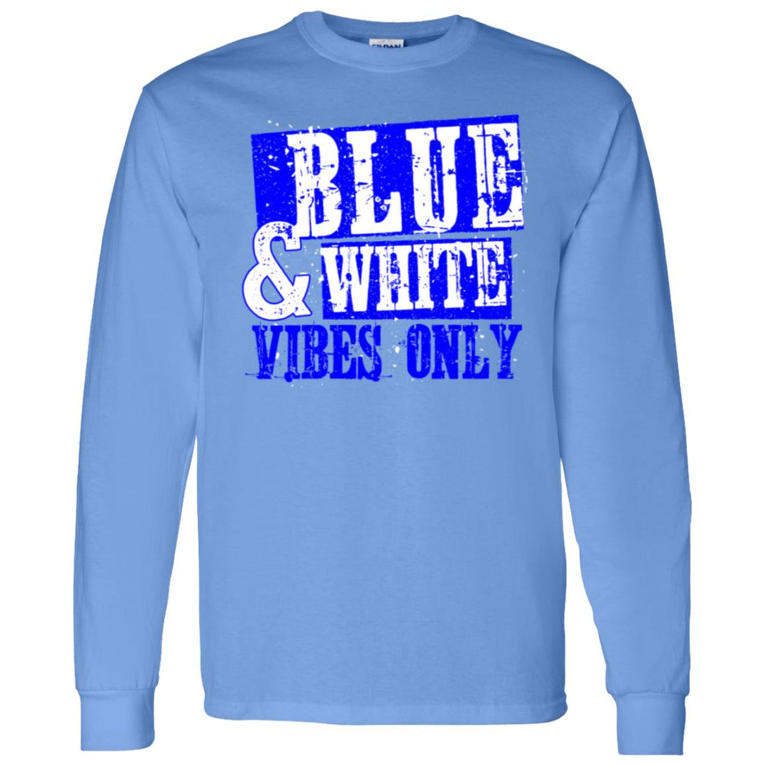 Tigers Blue and White LS T-Shirt 5.3 oz. - T-Shirts - Positively Sassy - Tigers Blue and White LS T-Shirt 5.3 oz.