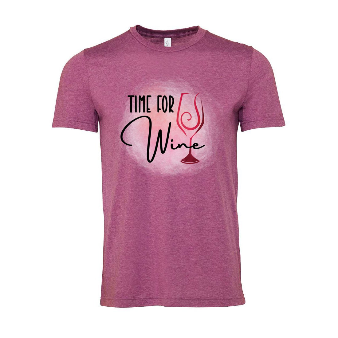 Time For Wine Short Sleeve Jersey Tee - T-Shirts - Positively Sassy - Time For Wine Short Sleeve Jersey Tee