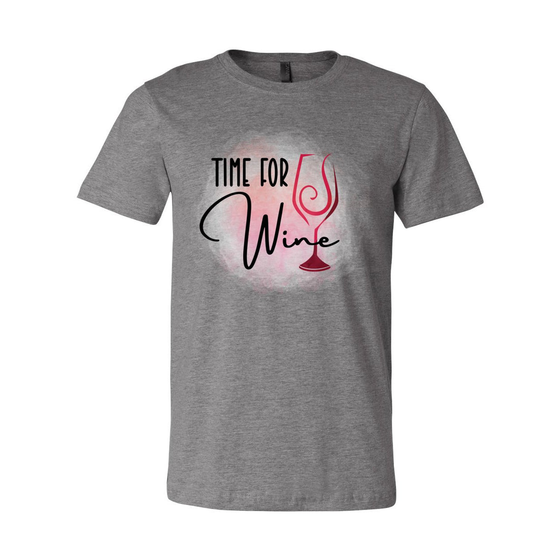 Time For Wine Short Sleeve Jersey Tee - T-Shirts - Positively Sassy - Time For Wine Short Sleeve Jersey Tee