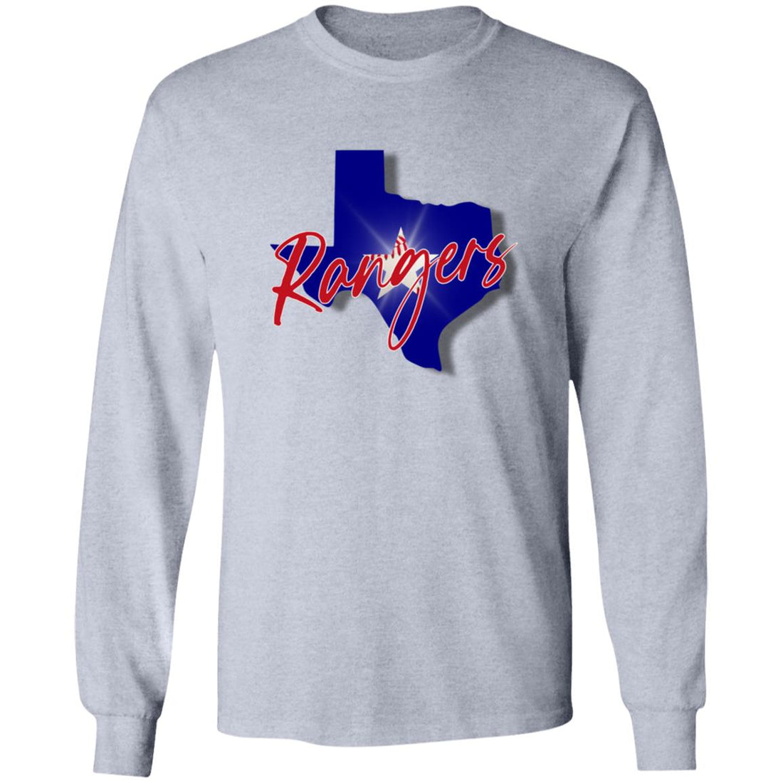 TX Baseball LS Ultra Cotton T-Shirt - T-Shirts - Positively Sassy - TX Baseball LS Ultra Cotton T-Shirt